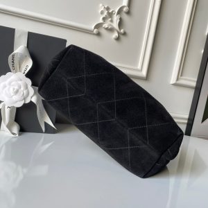 Chanel 2025 Hobo Bag 31cm Black Suede With Gold Hardware 320288