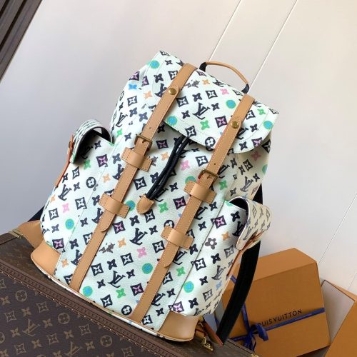 LV Christopher Large Backpack White Monogram Canvas