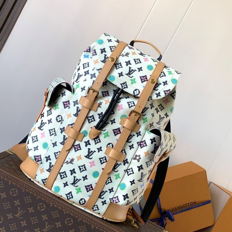 LV Christopher Large Backpack White Monogram Canvas