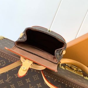 LV Soho Mini Backpack 17cm Brown Beige Monogram Canvas & Cowhide