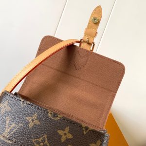 LV Soho Mini Backpack 17cm Brown Beige Monogram Canvas & Cowhide
