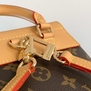 LV Soho Mini Backpack 17cm Brown Beige Monogram Canvas & Cowhide