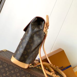 LV Soho MM Backpack 24cm Brown Beige Monogram Canvas & Cowhide
