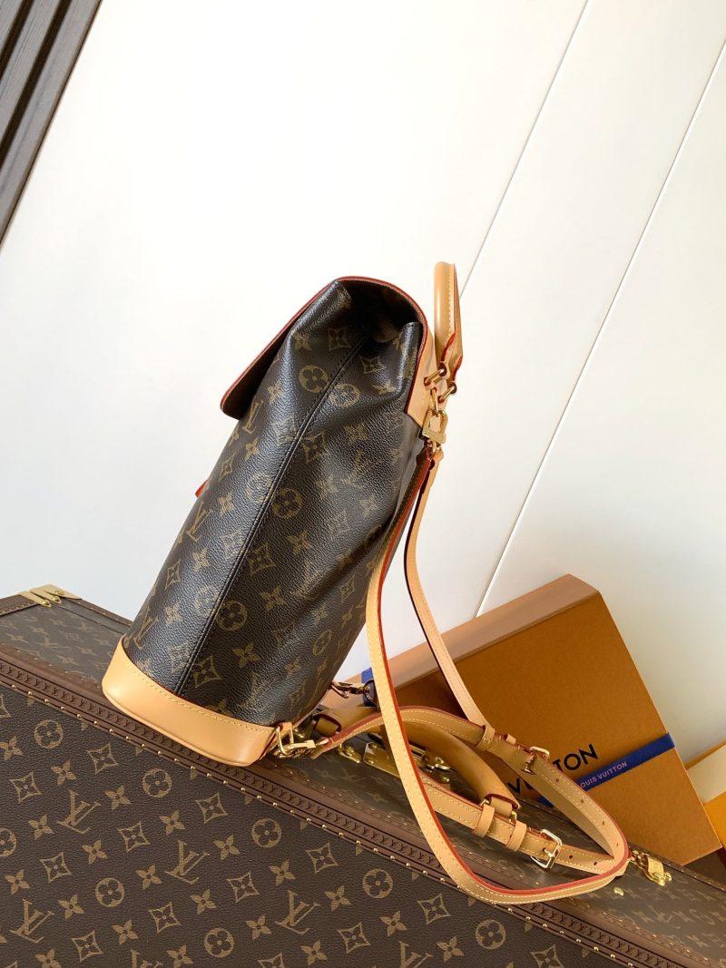 LV Soho MM Backpack 24cm Brown Beige Monogram Canvas & Cowhide