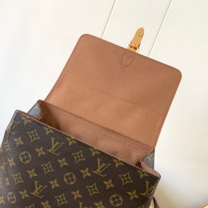 LV Soho MM Backpack 24cm Brown Beige Monogram Canvas & Cowhide