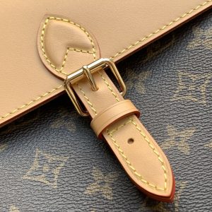 LV Soho MM Backpack 24cm Brown Beige Monogram Canvas & Cowhide