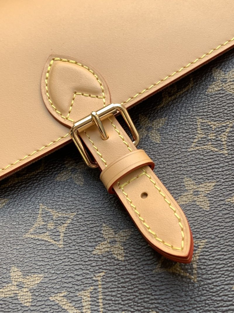 LV Soho MM Backpack 24cm Brown Beige Monogram Canvas & Cowhide