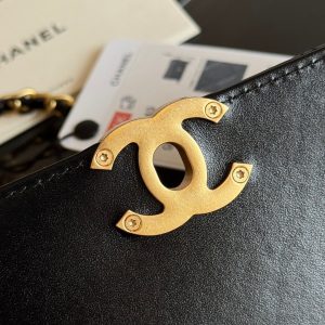 Mini Flap 22cm Black Lambskin Gold Hardware