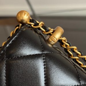 Mini Flap 22cm Black Lambskin Gold Hardware