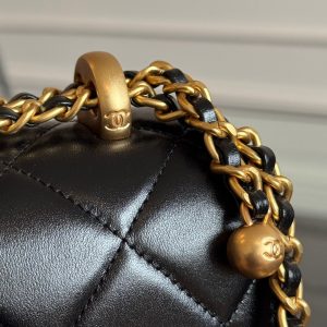 Mini Flap 19cm Black Lambskin Gold Hardware