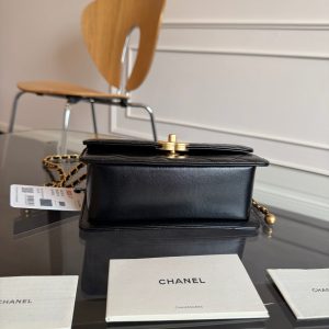 Mini Flap 19cm Black Lambskin Gold Hardware