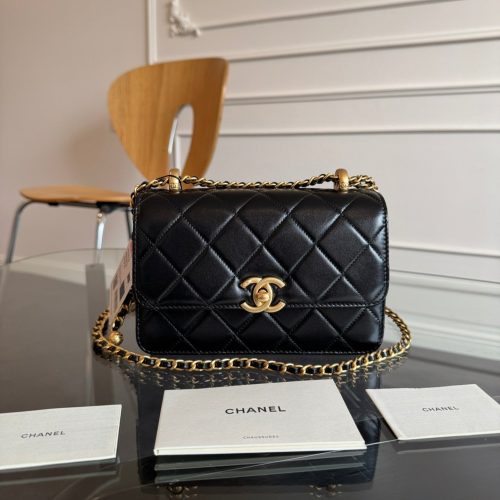 img_89105d0f_20241118_i1731885018_6743_5_jpg Mini Flap 19cm Black Lambskin Gold Hardware