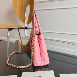 KELLY SHOPPING BAG 19 IN SALMON PINK CALFSKIN GOLD HARDWARE