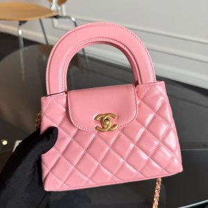 KELLY SHOPPING BAG 19 IN SALMON PINK CALFSKIN GOLD HARDWARE