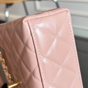 KELLY SHOPPING BAG 19 IN LIGHT PINK CALFSKIN GOLD HARDWARE