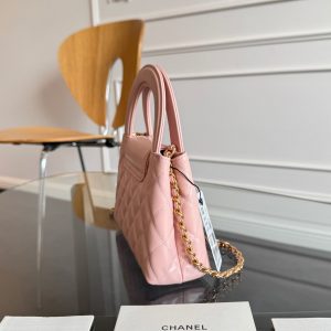 KELLY SHOPPING BAG 19 IN LIGHT PINK CALFSKIN GOLD HARDWARE