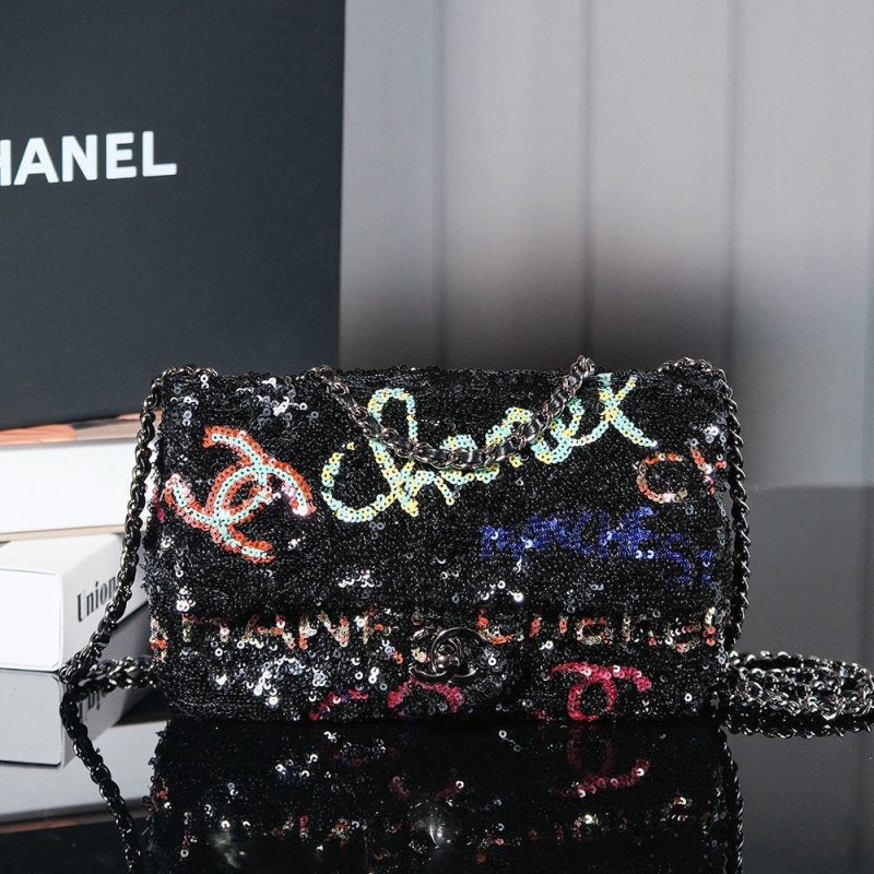 img_8e603200_20240719_i1721393307_3201_1_jpg 24S Flap Bag 20cm Multicolor Sequin Calfskin