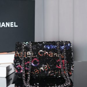 img_8e603200_20240719_i1721393307_4230_3_jpg 24S Flap Bag 20cm Multicolor Sequin Calfskin