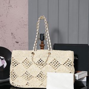 cc coco beach bag 51cm beige raffia