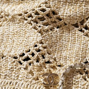 cc coco beach bag 51cm beige raffia