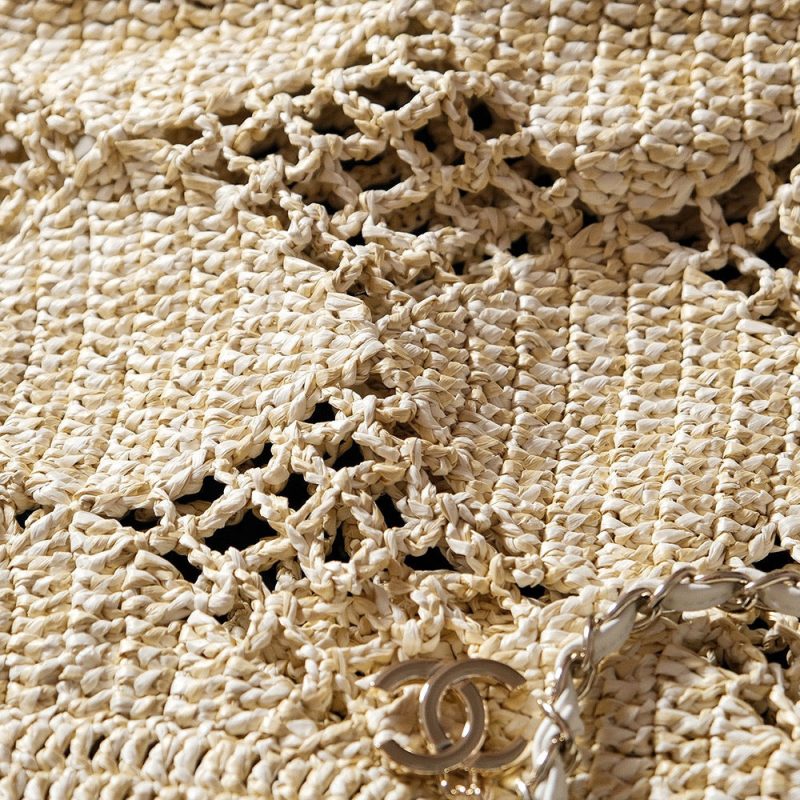 cc coco beach bag 51cm beige raffia