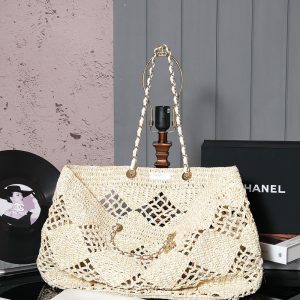 cc coco beach bag 51cm beige raffia