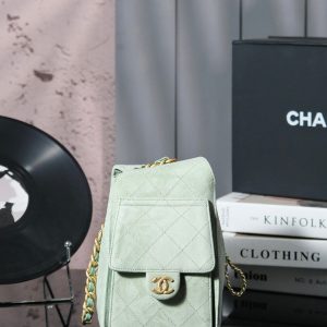 CC 25C Hobo Bag 30cm Light Green Suede