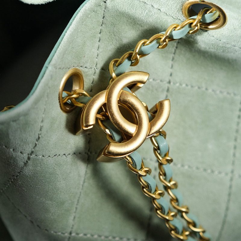 CC 25C Hobo Bag 30cm Light Green Suede