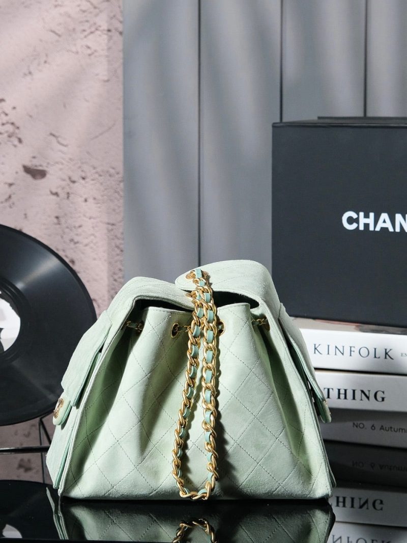 CC 25C Hobo Bag 30cm Light Green Suede