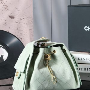CC 25C Hobo Bag 30cm Light Green Suede