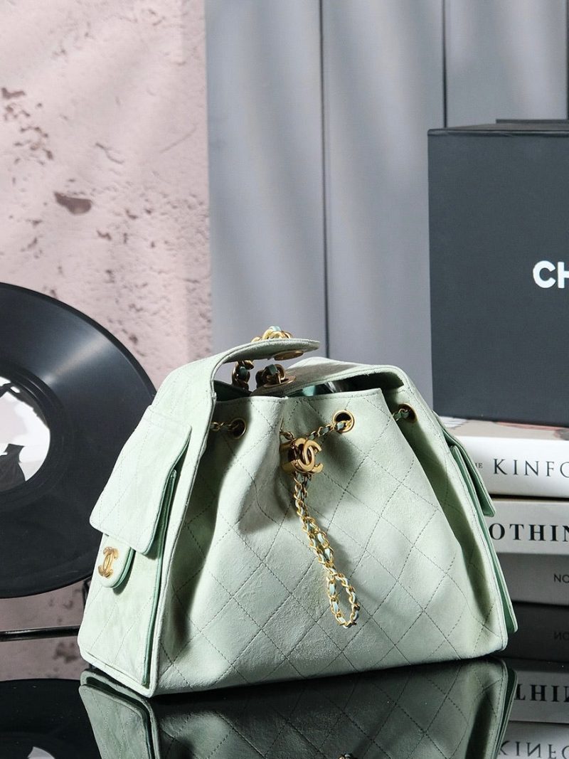 CC 25C Hobo Bag 30cm Light Green Suede