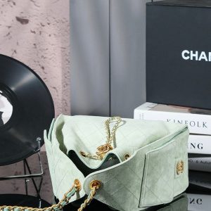 CC 25C Hobo Bag 30cm Light Green Suede