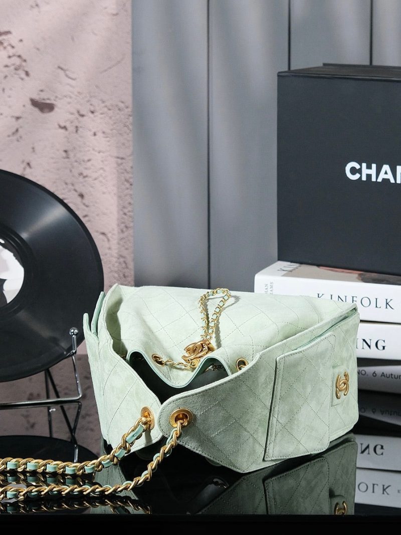 CC 25C Hobo Bag 30cm Light Green Suede