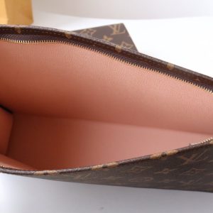 LV Trio Toilet Pouch Brown Monogram Canvas Cowhide 247994