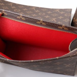 LV Trio Toilet Pouch Brown Monogram Canvas Cowhide 247994