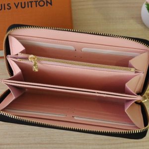 LV × TM Zippy Wallet 19.5cm Black Pink Monogram Embossed Lambskin GHW