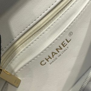 23P Flap Bag 16cm Grey Calfskin Siver Hardware