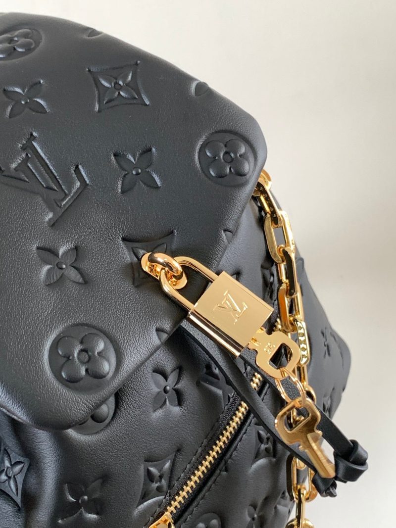LV Coussin 26cm Backpack Black Gold Leather 252649