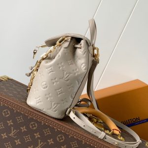 LV Coussin 26cm Backpack Khaki Gold Leather 252651