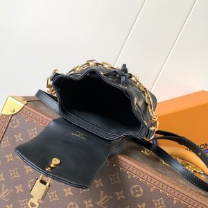 LV Coussin 20cm Backpack Black Gold Leather 252655