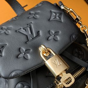 LV Coussin 20cm Backpack Black Gold Leather 252655