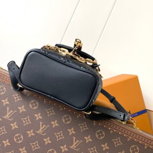 LV Coussin 20cm Backpack Black Gold Leather 252655