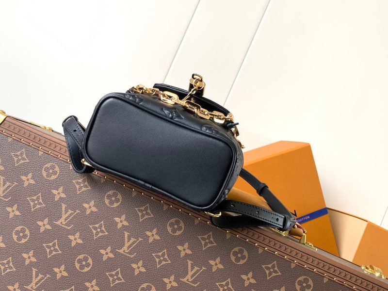 LV Coussin 20cm Backpack Black Gold Leather 252655