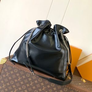 LV Off Duty Backpack 33cm Black Lambskin Sliver HW