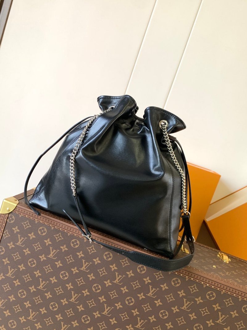 LV Off Duty Backpack 33cm Black Lambskin Sliver HW