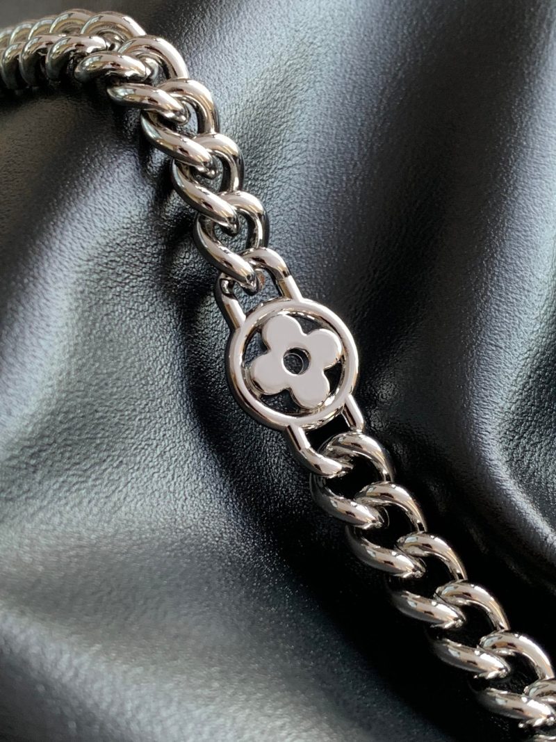 LV Off Duty Backpack 33cm Black Lambskin Sliver HW