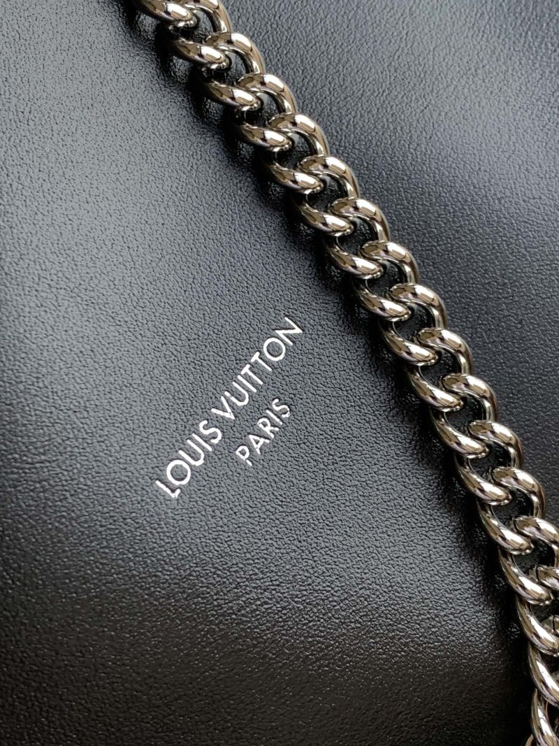 LV Off Duty Backpack 33cm Black Lambskin Sliver HW