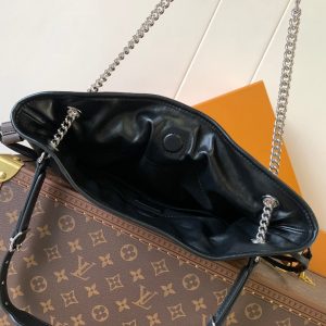 LV Off Duty Backpack 33cm Black Lambskin Sliver HW
