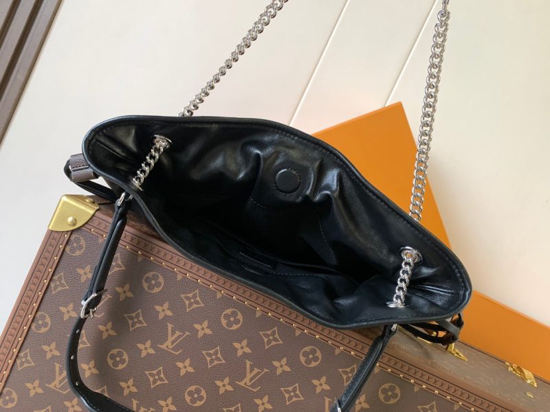 LV Off Duty Backpack 33cm Black Lambskin Sliver HW