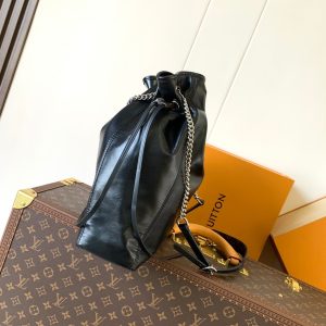 LV Off Duty Backpack 33cm Black Lambskin Sliver HW